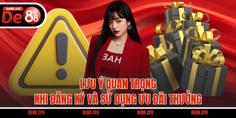 Lưu ý quan trọng khi đăng ký và sử dụng ưu đãi thưởng