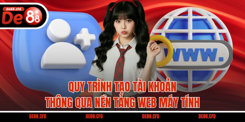 Quy trình tạo tài khoản thông qua nền tảng web máy tính