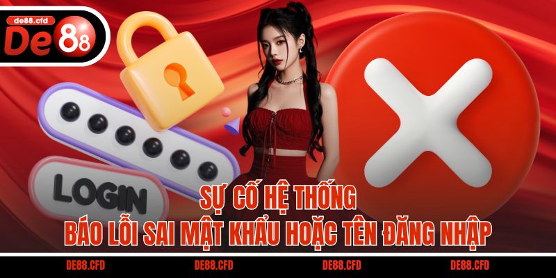 Sự cố hệ thống báo lỗi sai mật khẩu hoặc tên đăng nhập