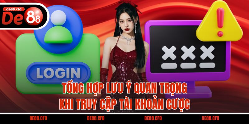 Tổng hợp lưu ý quan trọng khi truy cập tài khoản cược