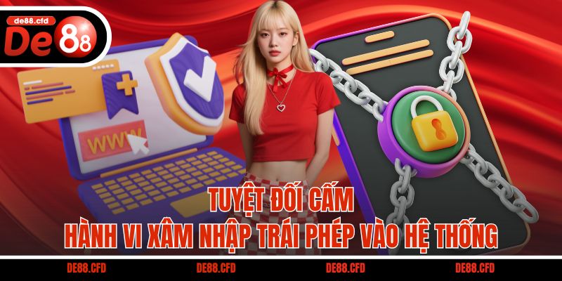 Tuyệt đối cấm hành vi xâm nhập trái phép vào hệ thống